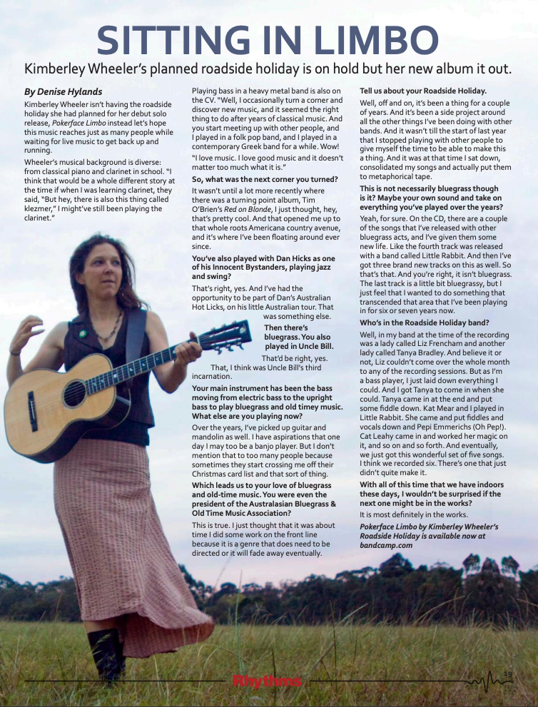 Rhythms MAgazine Feature Sept/Oct 2020 on Kimberley Wheeler